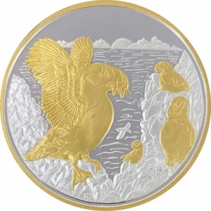 Medallón frailecillo de plata y oro de la Casa de la Moneda de Alaska prueba 1 OZ - Imagen 1 de 2