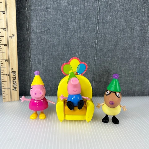 Peppa Pig And Friends Pedro Pony George Party Hat And Chair Lot Figure Jazwares Cover