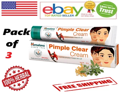 3x Himalaya Pimple Clear Cream Controls Pimple & Makes Skin Soft 20g Each - Image 1 of 4