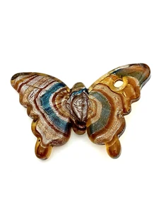 Colgante mariposa de vidrio arte murano, 2,4" de ancho x 1,6" de alto - Imagen 1 de 1
