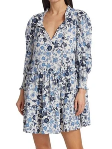 Misa Los Angeles Women's Maya Floral Tiered Long Sleeve Swing Mini Dress Size XS - Picture 1 of 8