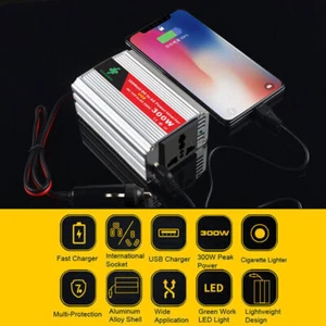 DC 12V to AC 220V Sine Wave Automobile Car Power Inverter with USB Port - Picture 1 of 11
