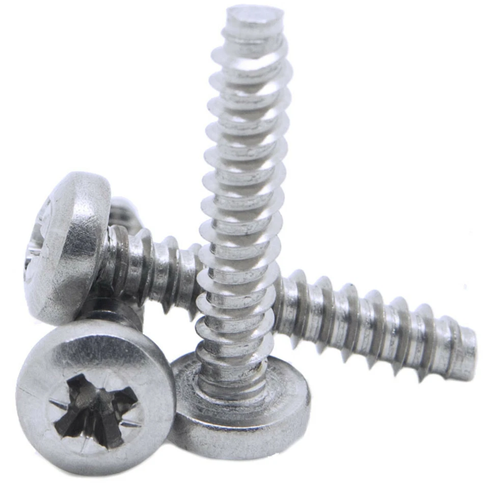 BOLT BASE No 2 4 6 8 10 POZI PAN HEAD BLUNT POINT SELF TAPPING SCREWS TAPPERS A2 STAINLESS