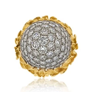 18K Yellow Gold Bombe 10.00cttw Diamond Ring - Picture 1 of 4