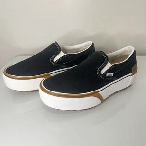 Vans Slip On Stacked Skate Plateau Schuhe Herren 6,5 Damen 8 B schwarz weiß - Bild 1 von 8