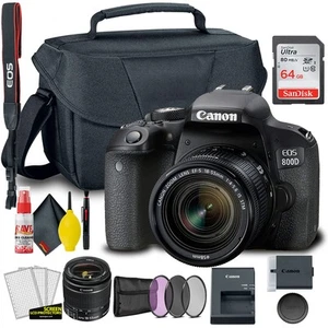 Canon EOS 800D / Rebel T7i DSLR Camera with 18-55mm Lens + Creative Filter Set, - Picture 1 of 8