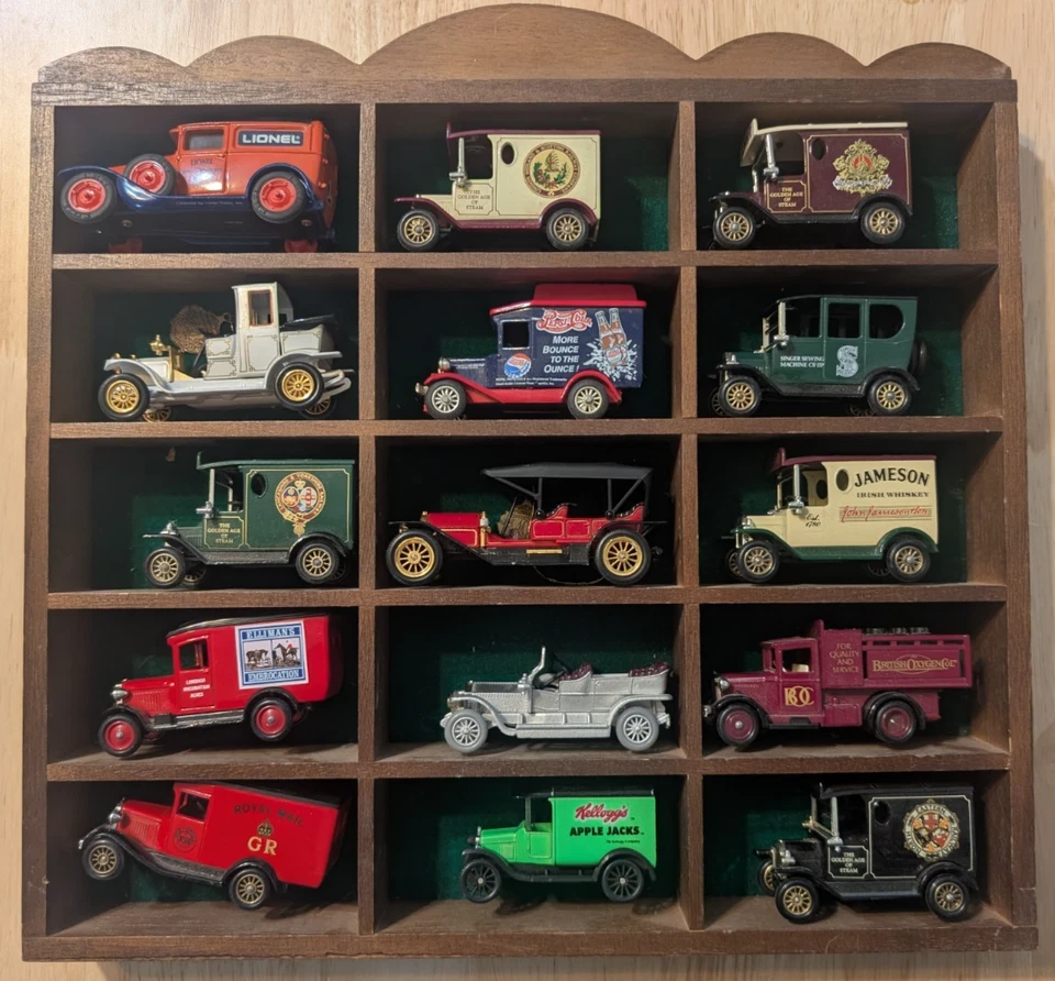 Lledo Days Gone 15 Model Hanging Display Cabinet with 15 Misc. Vehicles - Image 1 of 4