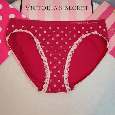 VTG Victoria's Secret Seamless Nylon Lace High Leg Brief Panty Size Lg - Image 1 of 4