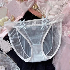 Japanese Sweet Girls Bow Panties Briefs Transparent Lolita Cute School Underwear - Picture 1 of 6