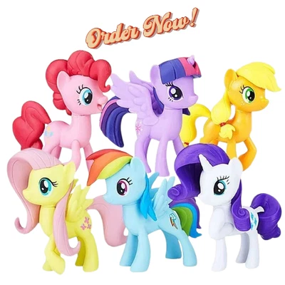 6Pcs/Set My Little Poni Action Figures Toy Cartoon Anime Twilight Sparkle Model