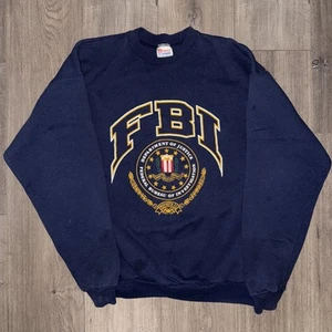 Felpa vintage anni 90 FBI Federal Bureau of Investigation Seal stemma logo 2XL - Foto 1 di 8