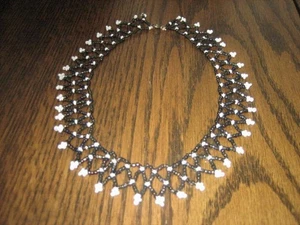 Collar de colección blanco y negro con adornos de collar joyería - Imagen 1 de 5
