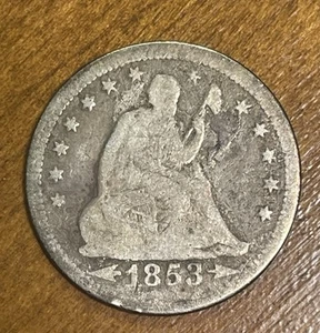 1853 P Sitzende Freiheit Viertel G - Bild 1 von 2