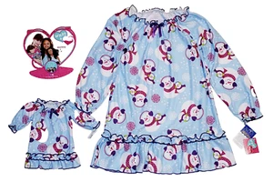 Matching GIRL and DOLL Nightgown pajama SNOWMAN Gown Set Size 6/6X - Picture 1 of 8