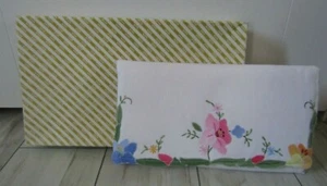 Vintage Prange's 1980's Floral Applique Embroidered White Fabric Clutch NWT - Picture 1 of 5