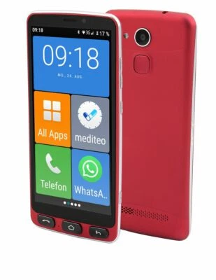 Olympia Senioren Smartphone Android 16Gb Handy Seniorentelefon Seniorenhandy rot - Bild 1 von 4