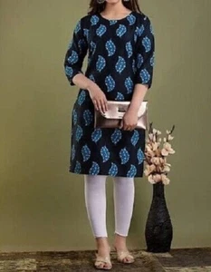 Camicetta 620 1680 colori assortiti stampa cotone Kurti S-M-L-XL-XX taglia Kurti - Foto 1 di 29
