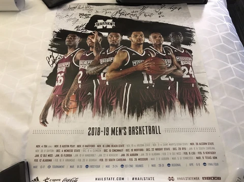 2018-19 Mississippi State Signed Mens Basketball Poster Bulldogs Autograph Cover