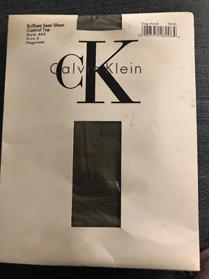New Calvin Klein Brilliant Semi Sheer Control Top Pantyhose 423 Flagstone sz 2 - Image 1 of 2