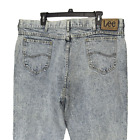 Vintage Lee Acid Stone Wash Blue Denim Jeans 80s Retro Union Made USA 40 x 30.5