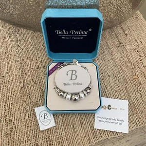 Bella Perlina Signature Charm & Crystal Bead Bracelet "Live Love Laugh Dream" - Picture 1 of 7