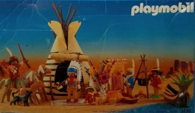 RETIRED Vintage Playmobil 3733 Camp Indian Western Teepee Tipi Klicky West - Image 1 of 4