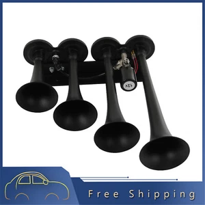 Air Horn For Truck/ Car / Vehicle 12V / 24V 185db Super Loud Four Trumpet  - Picture 1 of 12