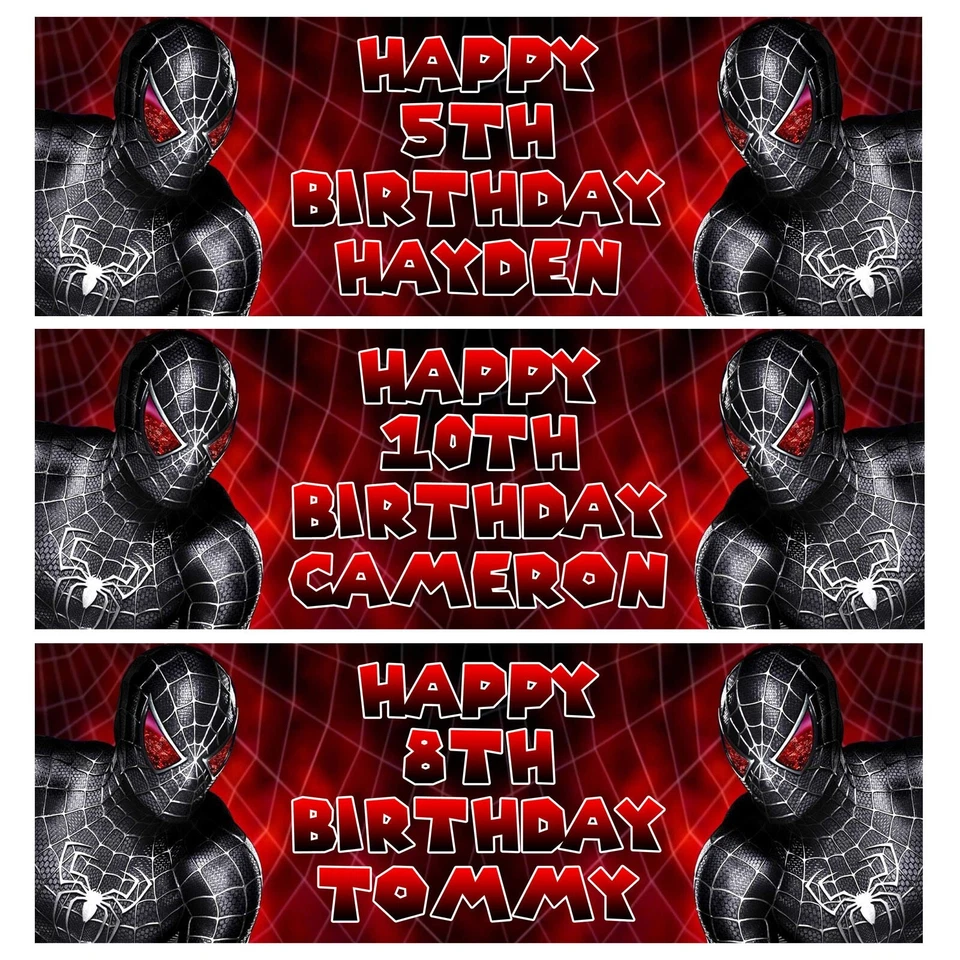 SPIDERMAN Personalised Birthday Banners - Spider-Man Birthday Banners - Marvel - Image 1 of 1