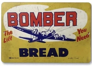 PAN BOMBARDERO "EL ASCENSOR QUE NECESITAS" 8"X12" ESTAÑO ENVEJECIDO LETRERO B-29 - Imagen 1 de 1