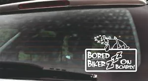 Biker Sticker Bored Biker on Board Car Van Window Bumper Sticker Decal - Picture 1 of 11