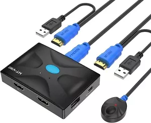 MT-VIKI KVM Switch HDMI 2 port Boxes 4K 30hz USB KVM HDMI Console - Picture 1 of 7