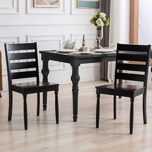 Wood Dining Chairs Set of 2, Ladder Back Dining Room Chairs Farmhouse Side Chair