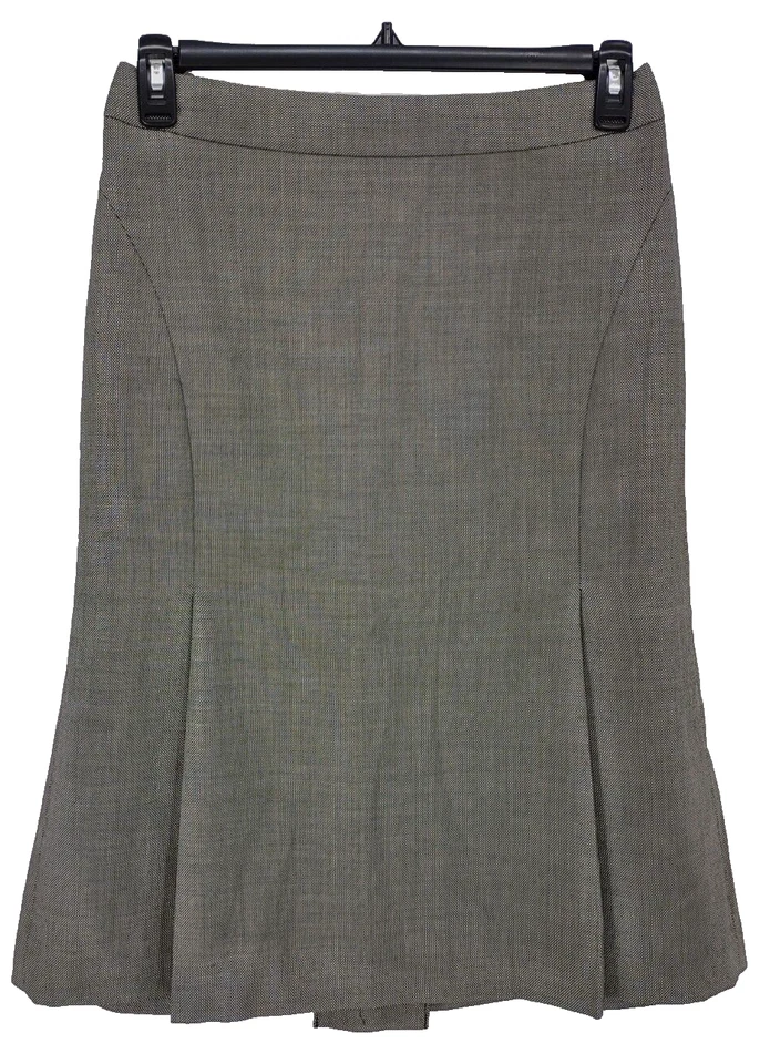 Falda Ann Taylor Loft Para Mujer Talla 6 Gris Mezcla Lana Plisada Cremallera Trasera Foto 1 de 4