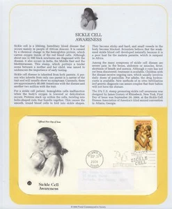 2004 Sickle Cell Awareness Sc 3877 FDC with PCS cachet on info page - Picture 1 of 1