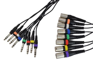 8 Way XLR Male To Jack Stereo Cable Loom Patch Lead 3m - Picture 1 of 5