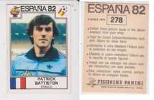 Panini FIFA 1982 World Cup Spain unused sticker #278 Patrick Battiston France