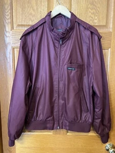 Chaqueta de bombardero H76 Members Only Racer borgoña granate para hombre 46 - Imagen 1 de 3