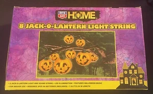 Pumpkin String Lights 8 Jack O Lantern Halloween-LIGHT AND SOUND- Rite Aid-NEW - Picture 1 of 3