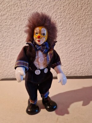 +++ Puppe Clown Harlekin, mit Porzellan Hände, Black friday +++ - Bild 1 von 4