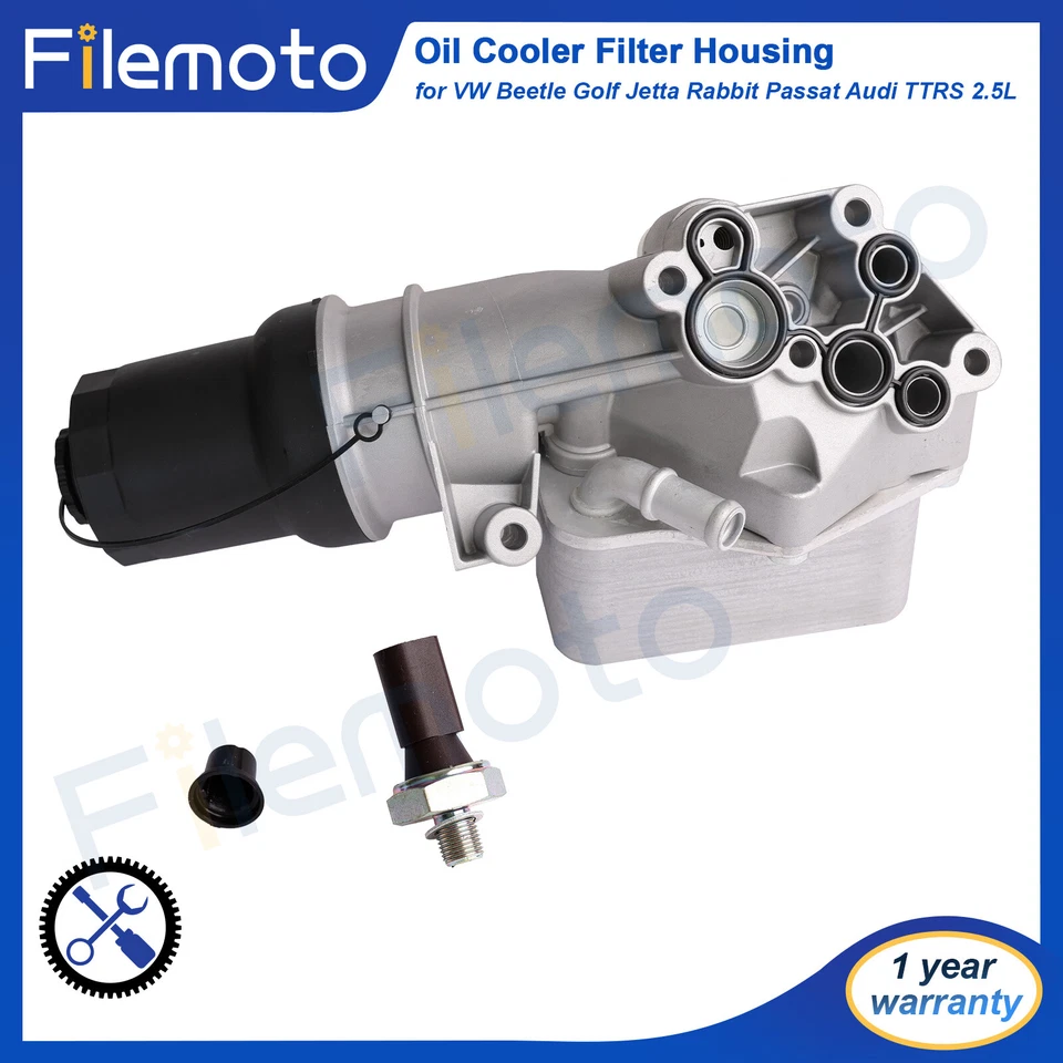 Oil Cooler Filter Housing for VW Beetle Golf Jetta Rabbit Passat Audi TTRS 2.5L - Image 1 of 4