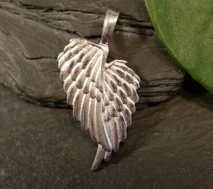 Schöner 925 Sterling Silber Anhänger Flügel Engel Matt Glänzend Moser & Pfeil - Picture 1 of 12