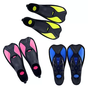Diving Short Fins Swimming Flippers Scuba Snorkeling Foot Training Kids Adults - Picture 1 of 26