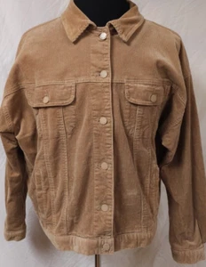 Black Label C'est Toi Medium Tan Brown Corduroy Button Front Trucker Jacket - Picture 1 of 10