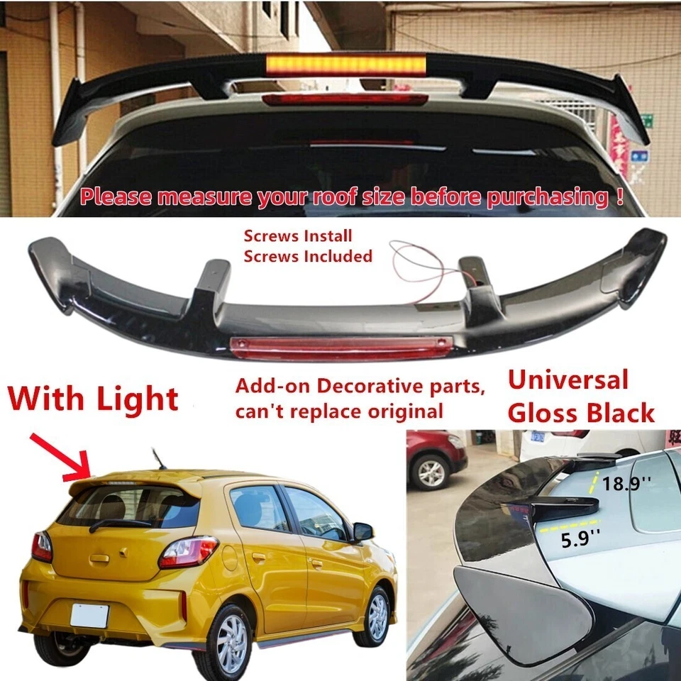Universal Black Rear Roof Spoiler w/ Light Fit For INFINITI EX35 EX37 2008-2013 Foto 1 de 1