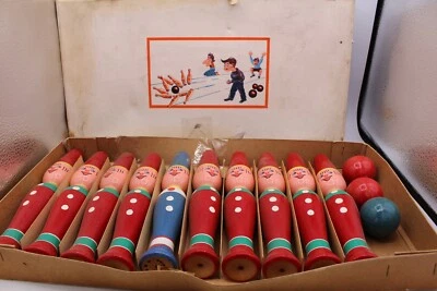 🎳 Vintage Made in West Germany Wooden Skittles Bowling Game Complete - Image 1 of 4