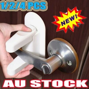 Door Lever Lock Safety Child Baby Proof Doors Adhesive Lever Handle Safety Lock - Picture 1 of 13