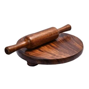 Wooden Handmade Chakla Belan Rolling Pin Kitchen Roti Maker  - Picture 1 of 3