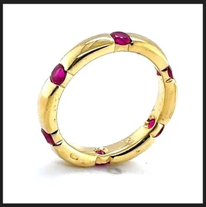 Oro 18K 750 Memoria Completa RS 50 1,20 Ct. Anello Eternità T. Rubino Rubino Cert. Nuovo - Foto 1 di 24