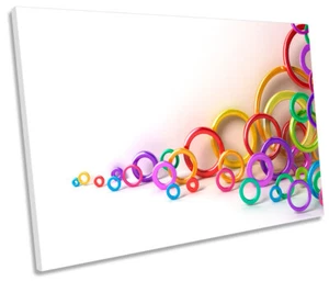 Abstract Circle Hoops Rings CANVAS WALL ART Framed Print - Picture 1 of 1
