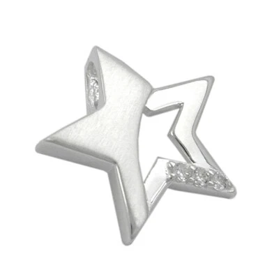 Estrella con Circonia - Colgante de Auténtico 925 Plata, Colgante Plata, Mujer - Imagen 1 de 2